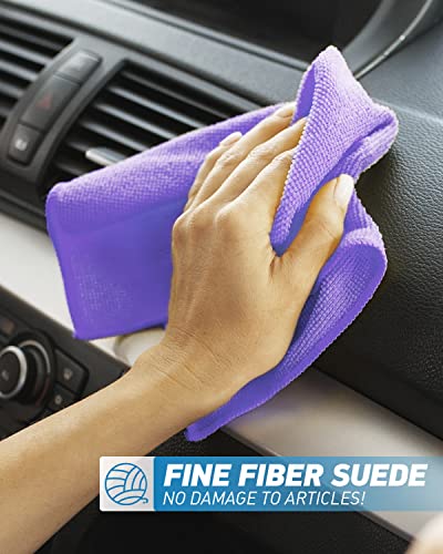Microfiber Cleaning Cloth (24-Pack (13"x13"） / Purple)