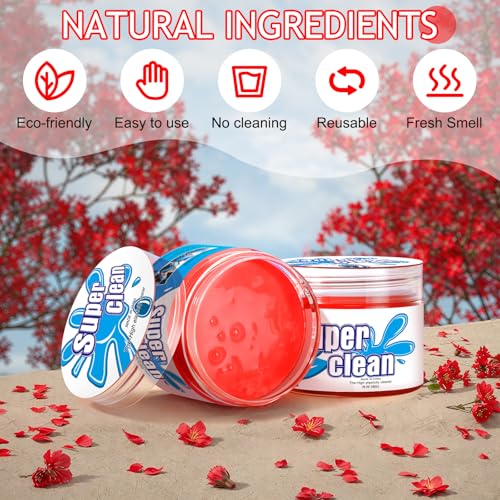 Car Cleaning Gel Car Cleaning Putty Car Putty Car Interior Cleaner Car Slime Car Detailing Kit Car Accessories Gifts for Men Women Stocking Stuffers Red (A Red)