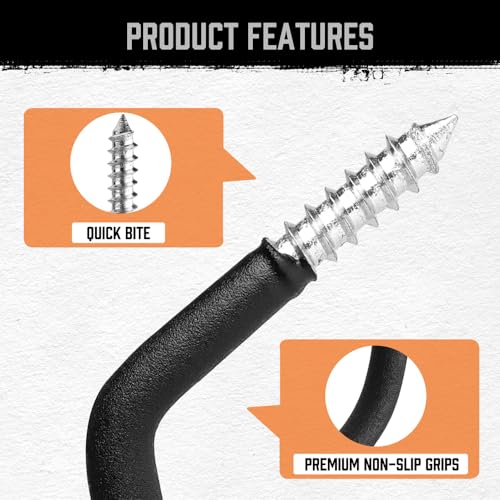 6 Pack Heavy Duty Bike Hooks (7.5"(6PCS) / Black)