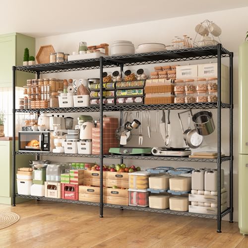 Metal Shelving (Black-70"W*15.8"D*62.9"H)