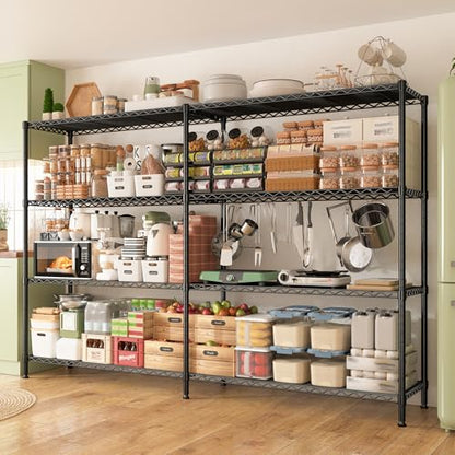 Metal Shelving (Black-70"W*15.8"D*62.9"H)