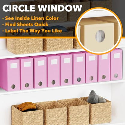 9 Pack Bed Sheet Organizers and Storage (9 pcs / Pink)