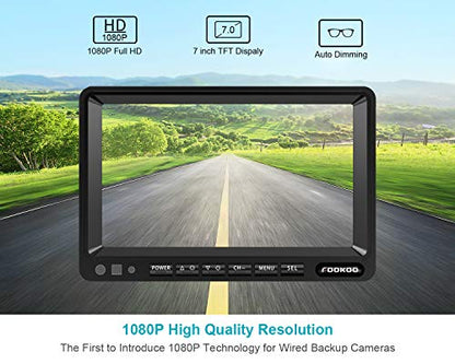 HD 1080P Wired Backup Camera System (Black / 7 inches 1-camera)