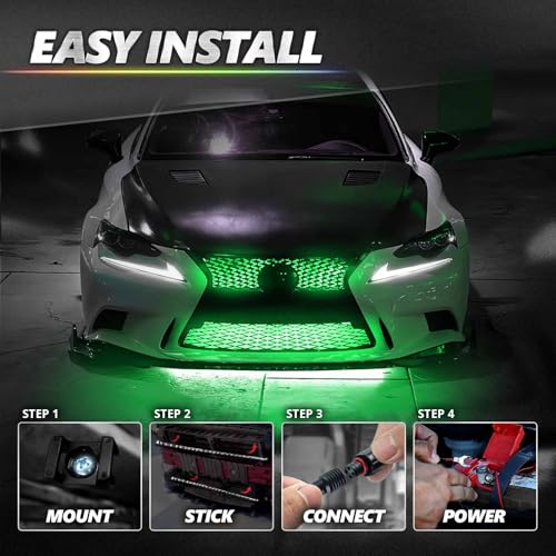 Aura Pro RGB Grille Accent Lights 24" with App & Remote Control (24” LED Strips / RGB (Red, Green, Blue))