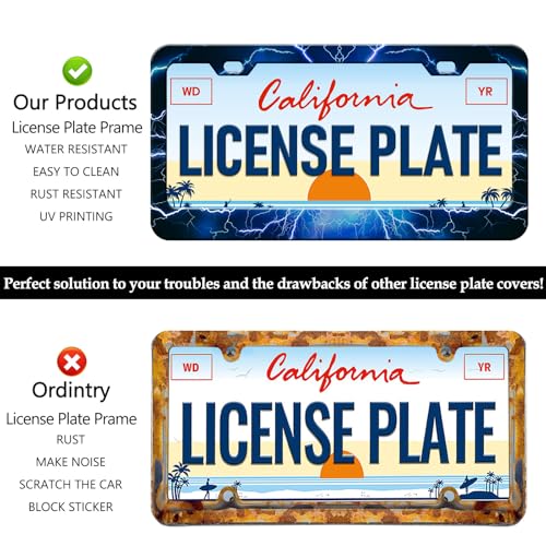 Blue Lightning License Plate Frames (Blue Thunder)