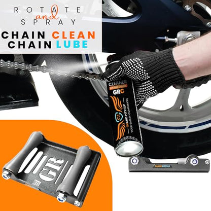 Motorcycle Roller Wheel Cleaning Stand (Roller Large Antic Silver)