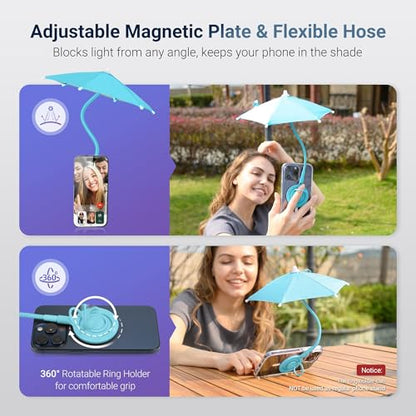 Magnetic Phone Umbrella for Sun (BLUE(for Phone))