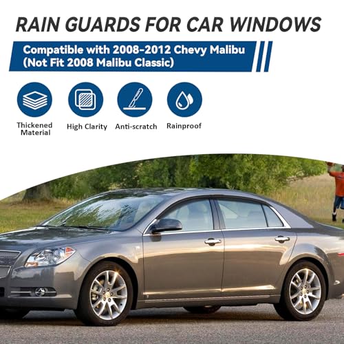 4pcs Window Visors Rain Guards for 2008 (2008-2012 Malibu)