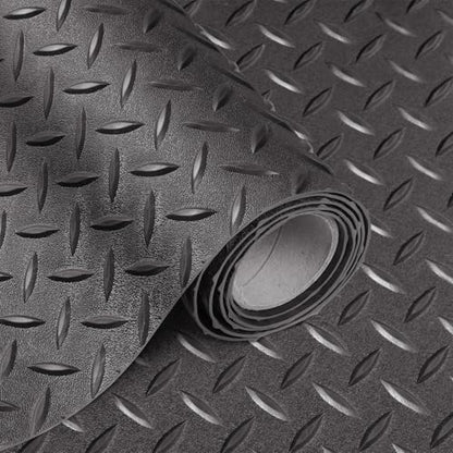 2.5mm Thickened 5Ft x 17Ft Garage Floor Mat Rubber Flooring Roll (5Ft x 17Ft--Grey)