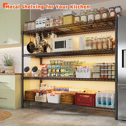 4 Tier Heavy Duty Metal Shelving Unit (60''W X 24'' D X 65.3'' H)