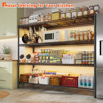 4 Tier Heavy Duty Metal Shelving Unit (60''W X 24'' D X 65.3'' H)