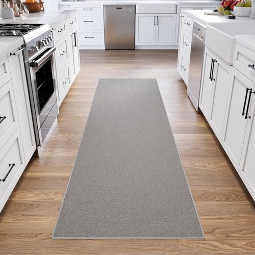 3x10 Hallway Runner Rug (Solid Gray)