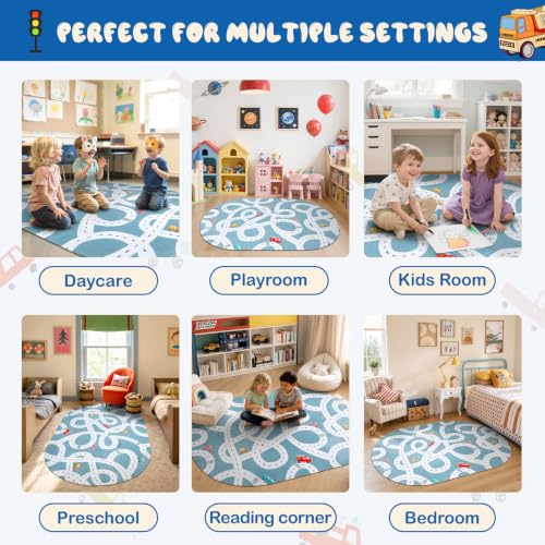 Kids Rug Play Mat (Blue / 3'x5')