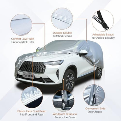SUV Car Cover Waterproof All Weather (Silver / YXXL+：for SUV(Lenght 216"-230"))