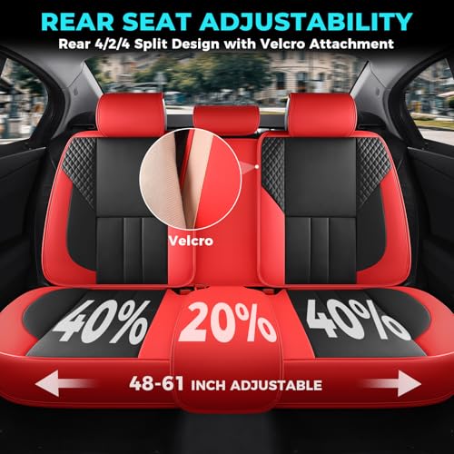 Universal Car Seat Covers for SUVs Sedans Trucks Redblack (Red / Full-Set)