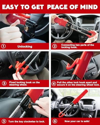 Steering Wheel Lock Anti (Red)