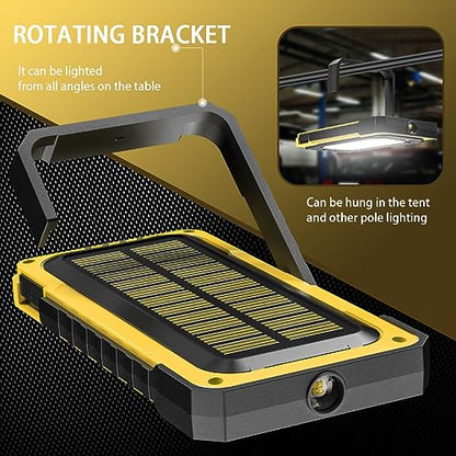 Portable Rechargeable Magnetic Work Light (USB + Solar Charging / Yellow)