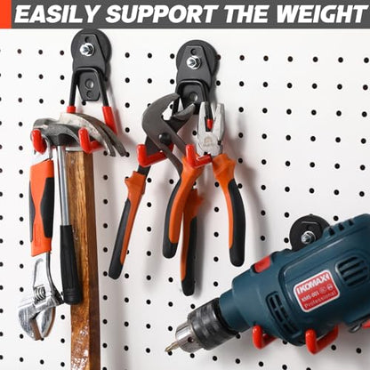 10 Pcs Large Magnetic Hooks Heavy Duty Garage Magnet Hooks Strong Storage Utility Magnetic Hangers with Anti Slip Rubber Coating for Indoor and Outdoor Hanging (Orange)