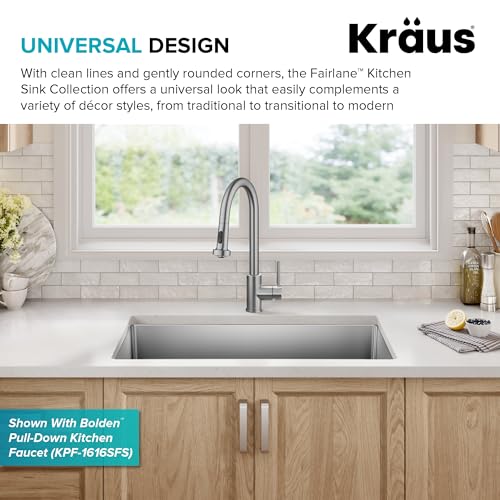 Stainless Steel 33 in 18 Gauge Undermount Kitchen Sink KHU640 (33 Inch / Single Bowl — Undermount)