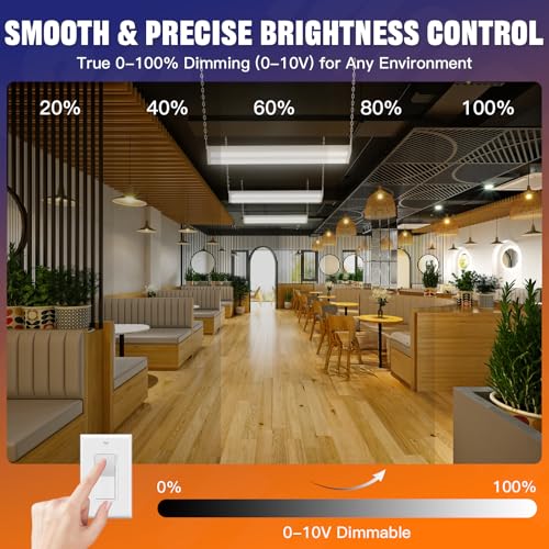 300/240/200W LED Linear High Bay Light 45000LM 5000K 120-277V, 4-Pack
