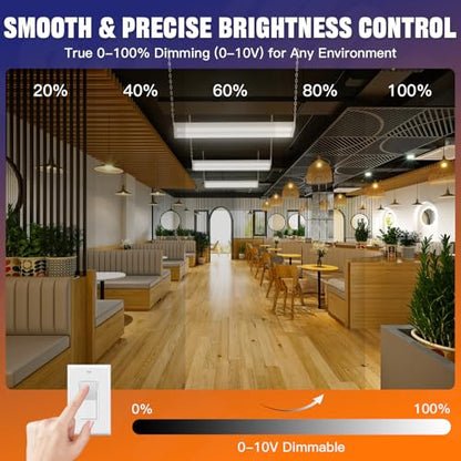 300/240/200W LED Linear High Bay Light 45000LM 5000K 120-277V, 4-Pack