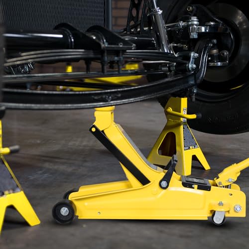 2.5 Ton Trolley Jack Hydraulic Low Profile Floor Jack for Cars Lift with Single Piston Lift Pump (Steel / 2.5T low profile single pump)