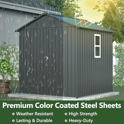 Outdoor Storage Shed (6x6 Ft-without window / Black)