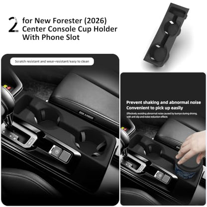 Upgraded for 2026 Subaru Forester Accessories Center Console Organizer 4Pcs (L-For-2026-forester)