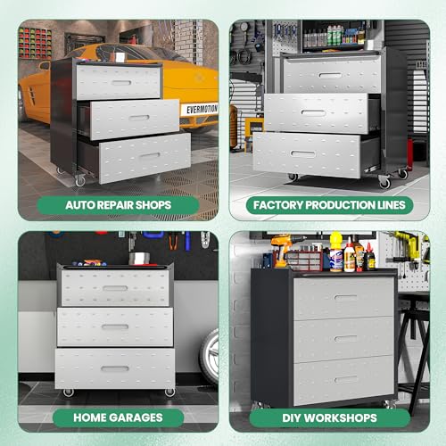 Garage Cabinets (Black/Grey / 3 Drawers)