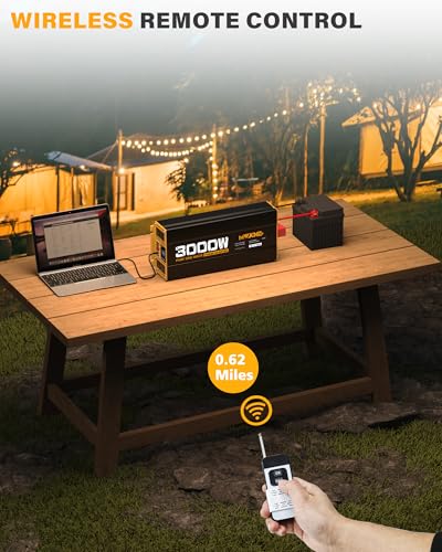 3000W Pure Sine Wave Inverter 24V DC to 110V 120V AC Converter for RV Truck Home Off (3000w-24v)