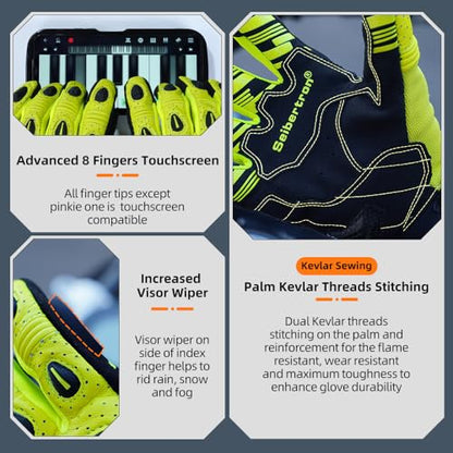 SPS 2 Plus Unisex Touchscreen Road Racing Motorcycle MTB Sports Gloves Also fit BMX MX ATV Mountain Bike Bicycle Cycling Off (Yellow Sps-2 Plus / M Adult)