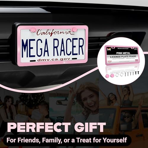 Premium Slim Princess Pink License Plate Frame (Pink / 1 Piece)