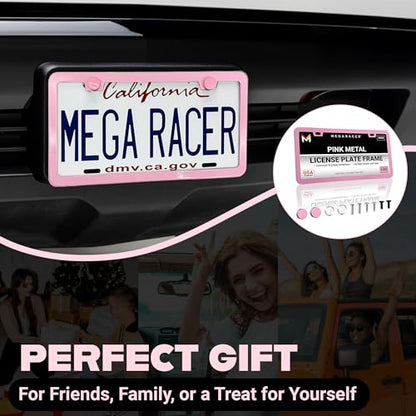 Premium Slim Princess Pink License Plate Frame (Pink / 1 Piece)