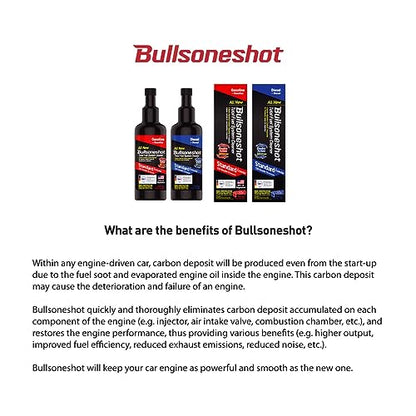 2 Pack Bullsoneshot Standard Total Fuel System Cleaner & Fuel Additive for Gasoline Engine