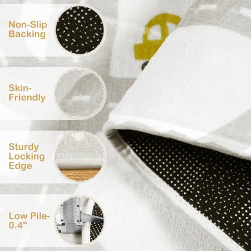 Kids Play Car Rug (Grey / 5'x7')