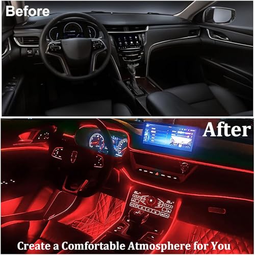 5-in-1 RGB Car LED Lights Interior, Pre-Combined 236inch Fiber Optic Cable (5 in 1 APP Control Car Lights)