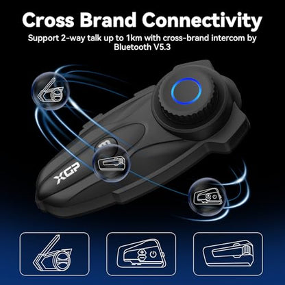 X10 10 Riders Group Mesh Motorcycle Intercom (Grey / X10 2 Unit)