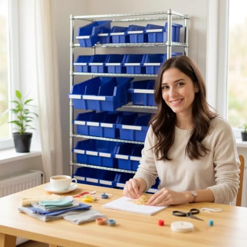 Heavy Duty Steel Wire Shelving Storage Unit (Blue)