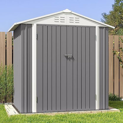 6x4 FT Outdoor Storage Shed (Gray / 6x4 FT)