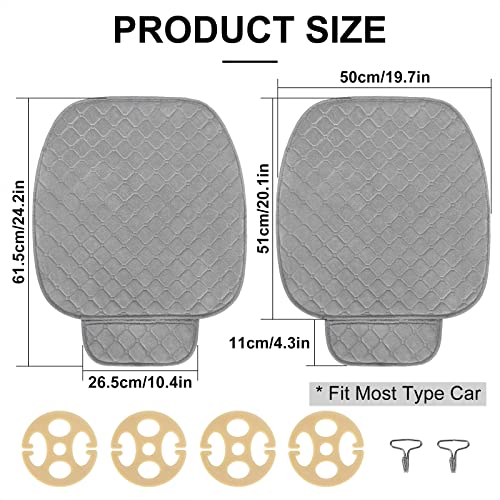Comfortable Car Seat Covers Universal Front Seat Coves for Car Accessories with Storage Pockets (Grey)