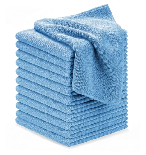 Microfiber Cleaning Cloths (Pack of 12 - 12x12 Inches / Blue)