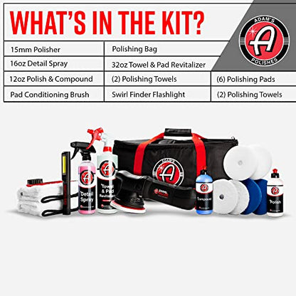 Swirl Killer 15mm Polisher Kit 16 Item Buffer Polisher Dual Action Machine Use W (15mm Polishing Kit (16 Item))