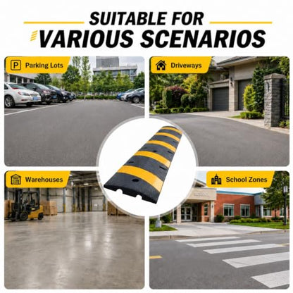 1 Pack 72 Inch Heavy Duty Rubber Speed Bump Hump
