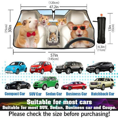 CHILLTEK Funny Animal Car Windshield Sun Shade (hamster-1)