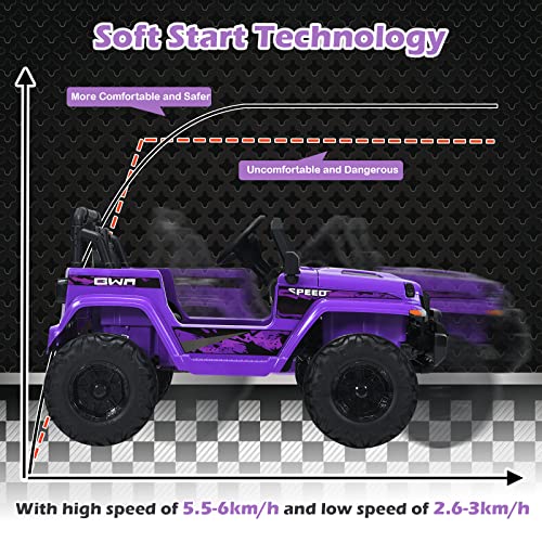 Kids Ride on Car Truck with 2.4G Remote Control (Purple)