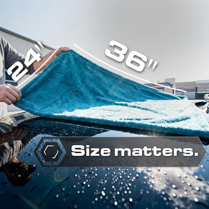 Microfiber Car Drying Towel 24"x36" (Aqua / 24"x36" Double sided)