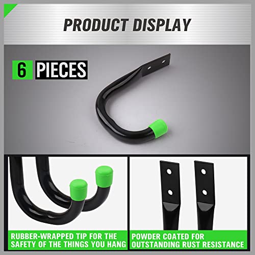 SWANLAKE Heavy Duty Garage Storage Utility Hooks (Green)