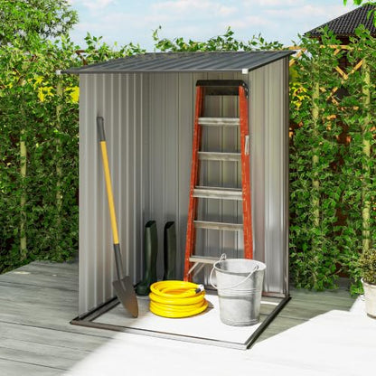 3.3' x 3.4' Outdoor Storage Shed Sloping Roof Lockable Door Brown (Brown / 3.3' x 3.4')