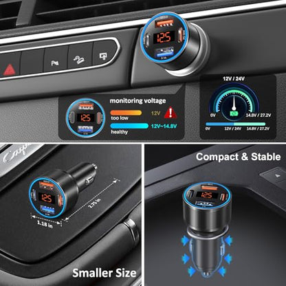 USB C Car Charger (1-Pack / Black)