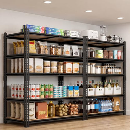3000LBS Garage Shelving 72''H Storage Shelves Metal Shelving 5 Tier Metal Shelves Adjustable Pantry Shelf for Closet Pantry Basement Kitchen Warehouse 40" W x 17.8" D x 72" H (5T 40" W x 17.8" D x 72" H)